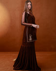 Brown Velvet Gharara