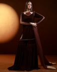 Brown Velvet Gharara