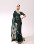Emerald Banarsi Saree