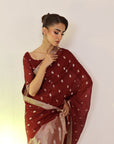 Maroon Banarsi Saree