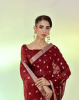 Maroon Banarsi Saree