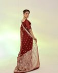 Maroon Banarsi Saree
