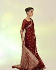 Maroon Banarsi Saree