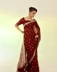 Maroon Banarsi Saree
