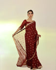 Maroon Banarsi Saree