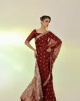 Maroon Banarsi Saree