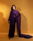 Purple Stone Saree - Ripret