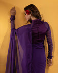 Purple Stone Saree - Ripret