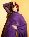 Purple Stone Saree - Ripret
