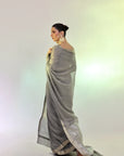 Silver Banarsi Saree