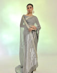 Silver Banarsi Saree