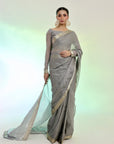 Silver Banarsi Saree