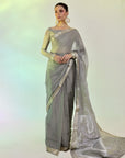 Silver Banarsi Saree