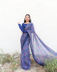 Blue Chunri Saree