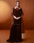 Brown Velvet Gharara