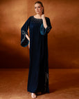 Teal Velvet Kaftan