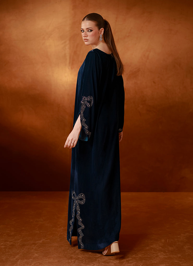 Teal Velvet Kaftan