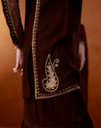 Brown Velvet Gharara