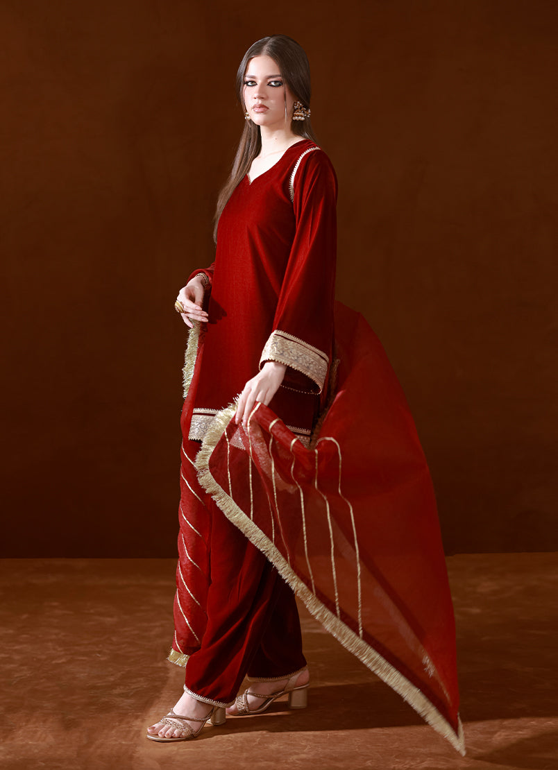 Maroon Variant Maroon Velvet Set – Ripret