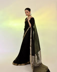 Black Banarsi saree