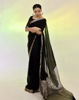 Black Banarsi saree