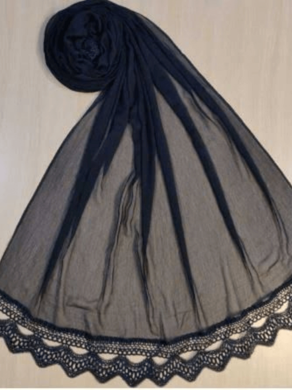 Black Laced Dupatta - Ripret