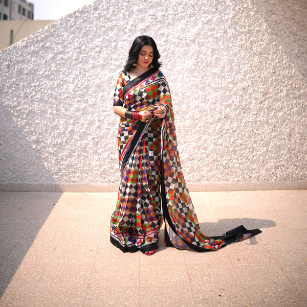 Checkered Saree