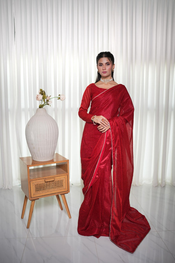 Red Moonlight Saree