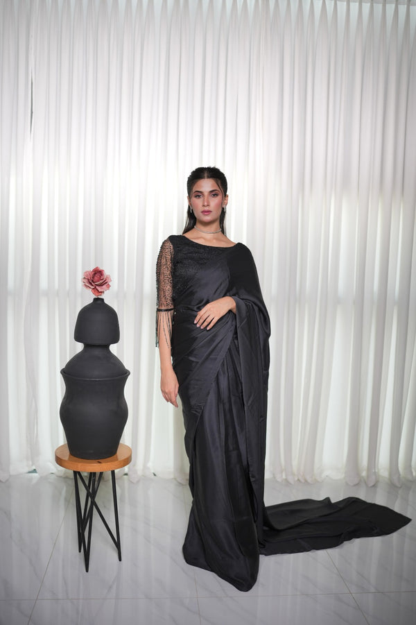 Black Cutdana Saree