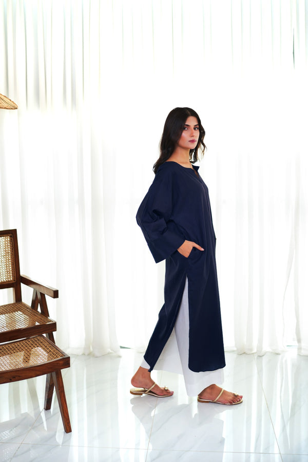 Blue Relaxed Fit Kurta