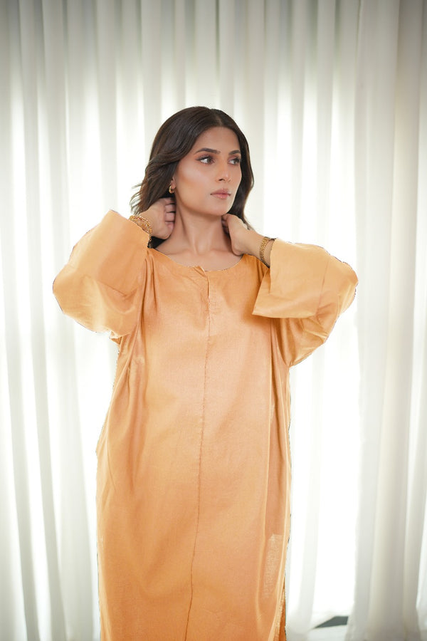 Peach Relaxed Fit Kurta