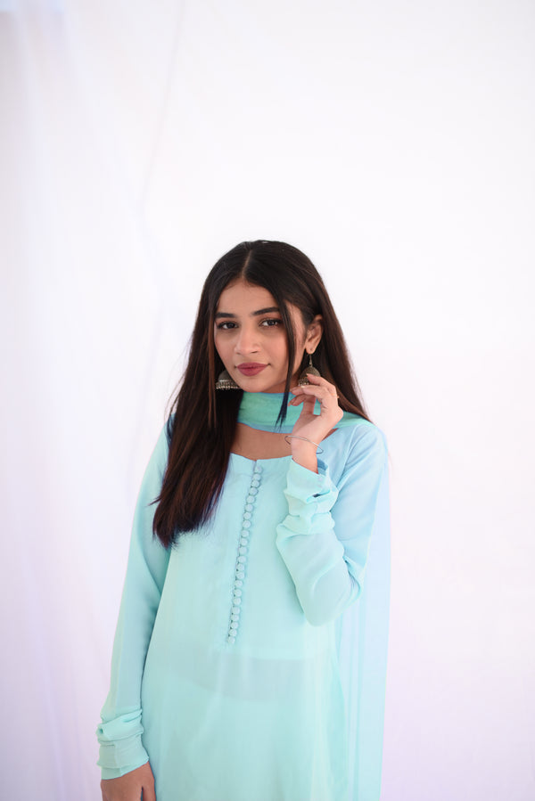 Ice Blue Shalwar Kameez